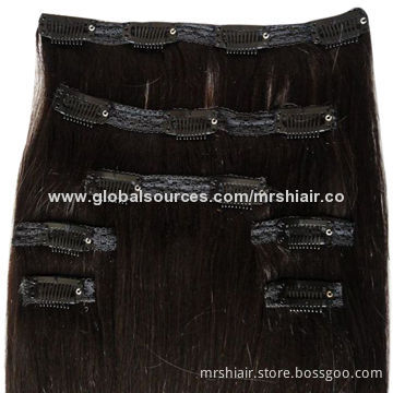 22-inch natural color straight clip-in hair